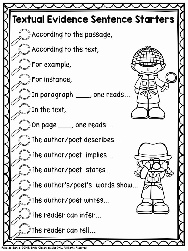 Starter Words for Essays Beautiful Text Evidence Tpt Language Arts Lessons