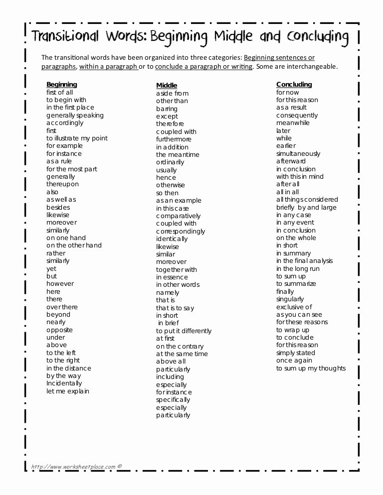 Starter Words for Essays Beautiful Transition Words
