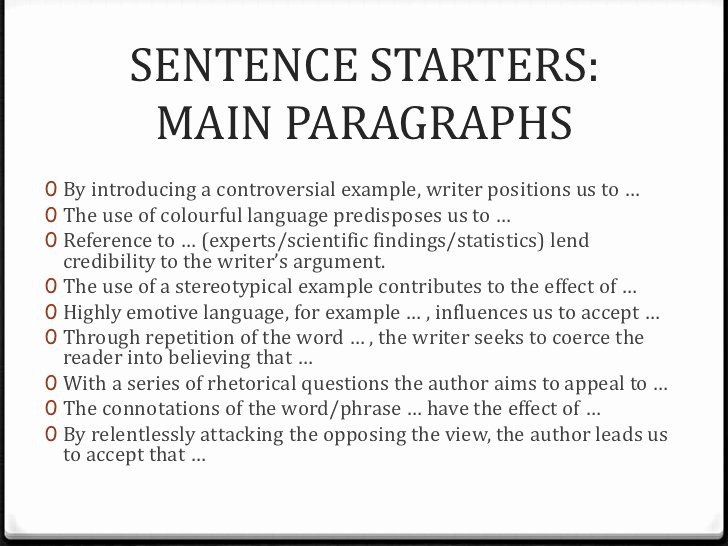 Starter Words for Essays Inspirational Language Analysis Essay Writing