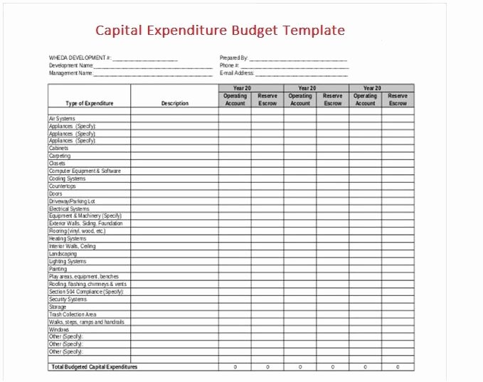 Startup Expenses and Capitalization Spreadsheet New Capital Expenditure Bud Template