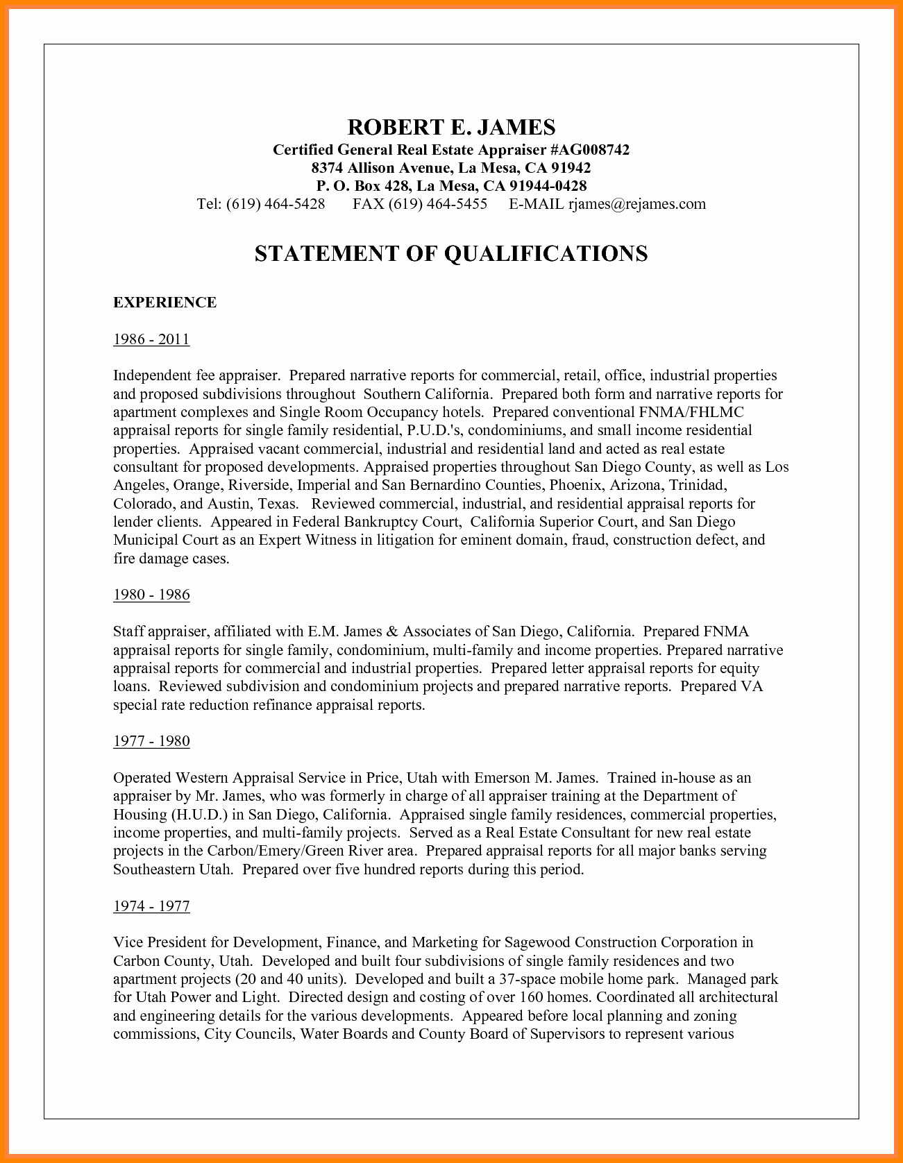 Statement Of Qualifications Template Free Luxury 6 Writing A Statement Of Qualifications