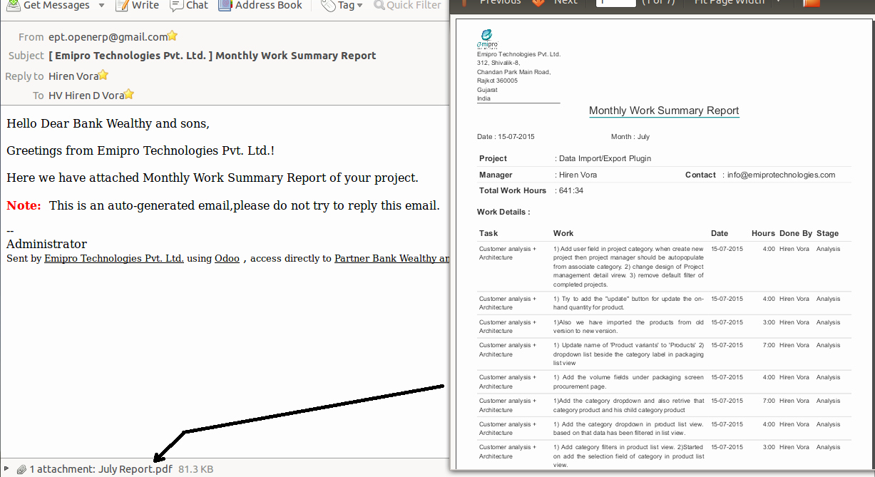 any update on below email template