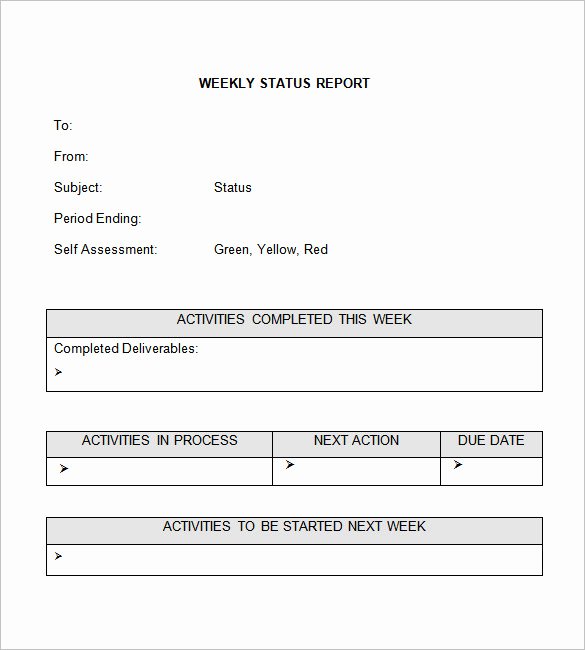 Status Update Email Template Inspirational Weekly Status Report Template 28 Free Word Documents