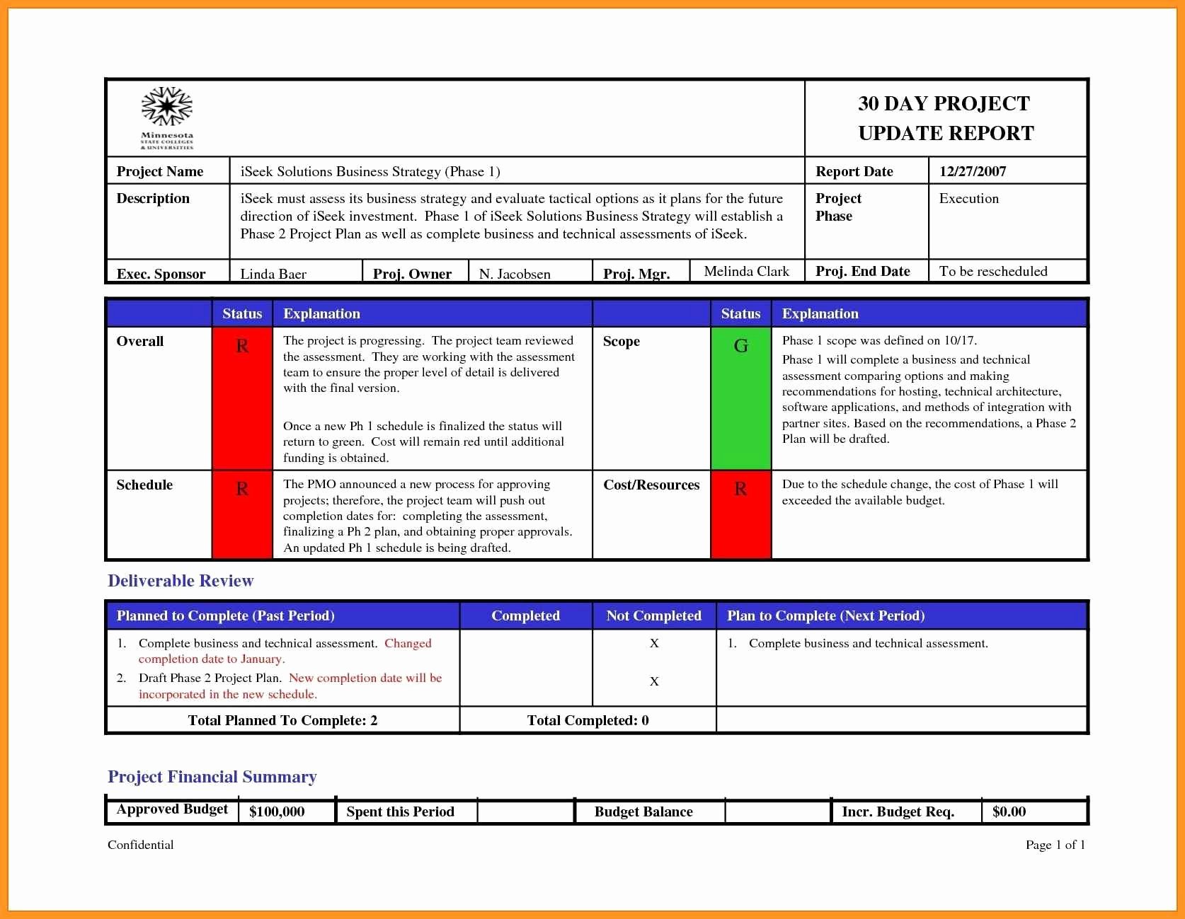 Status Update Email Template Lovely 6 7 Status Report Template