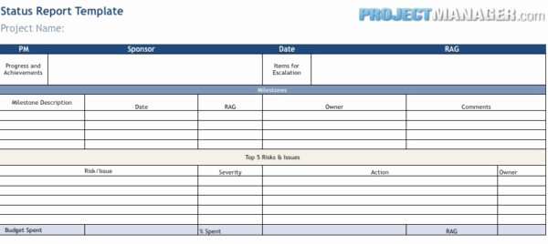 Status Update Email Template Lovely Status Report Template Projectmanager