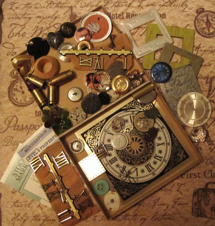 Steam Custom Info Box Art Lovely Cigar Box with Altered Art Steampunk Journaling