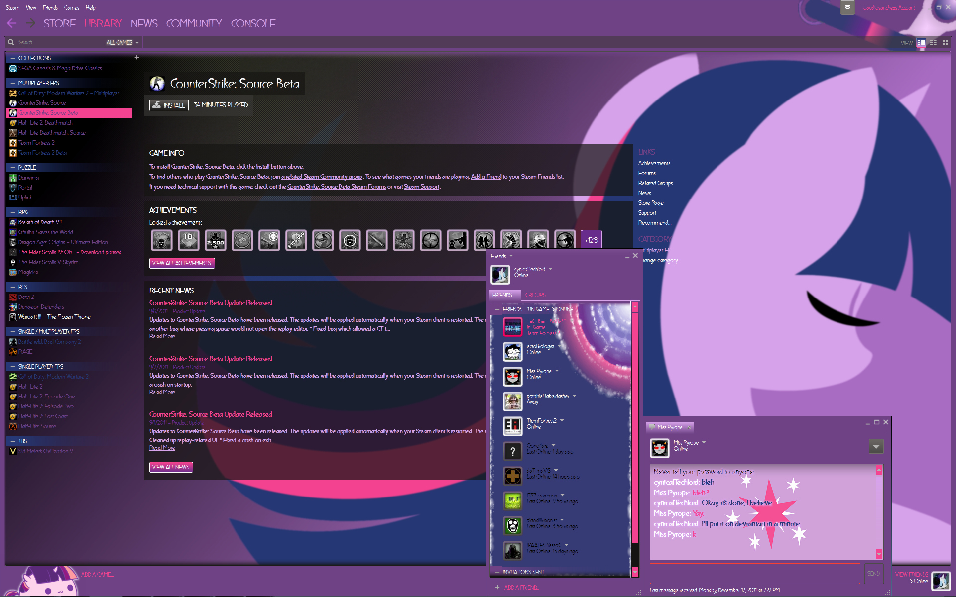 Steam Custom Info Box Art Lovely Twilight Sparkle Steam Skin Final Version by