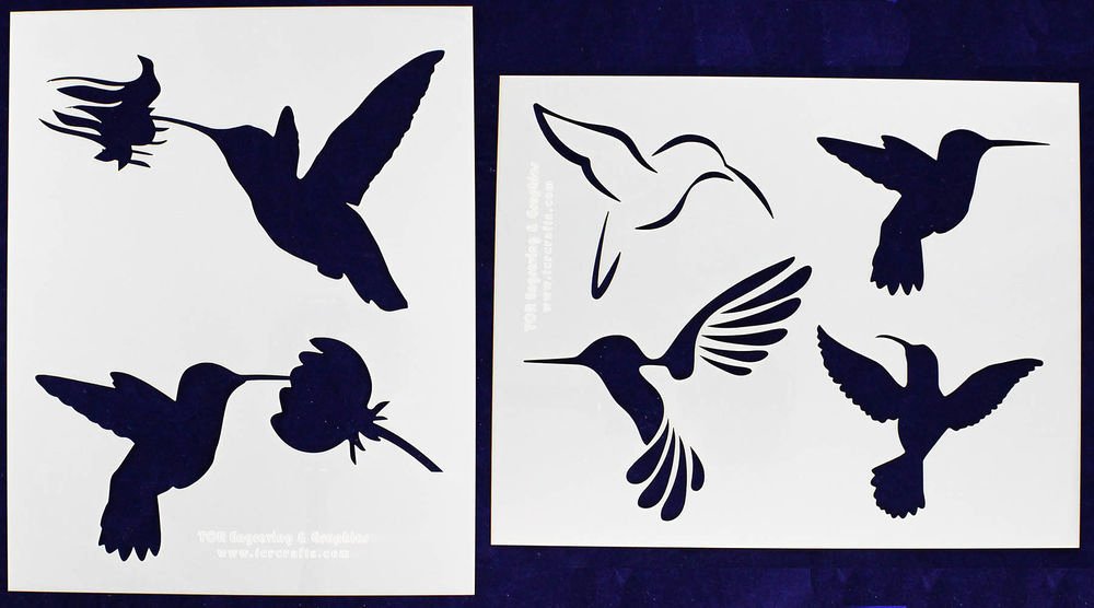 Stencil Templates for Painting Fresh 2 Piece Set Hummingbird Stencils Mylar 14 Mil Painting