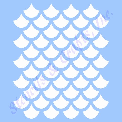 Stencil Templates for Painting New 1 15&quot; Fish Scales Stencil Templates Pattern Background