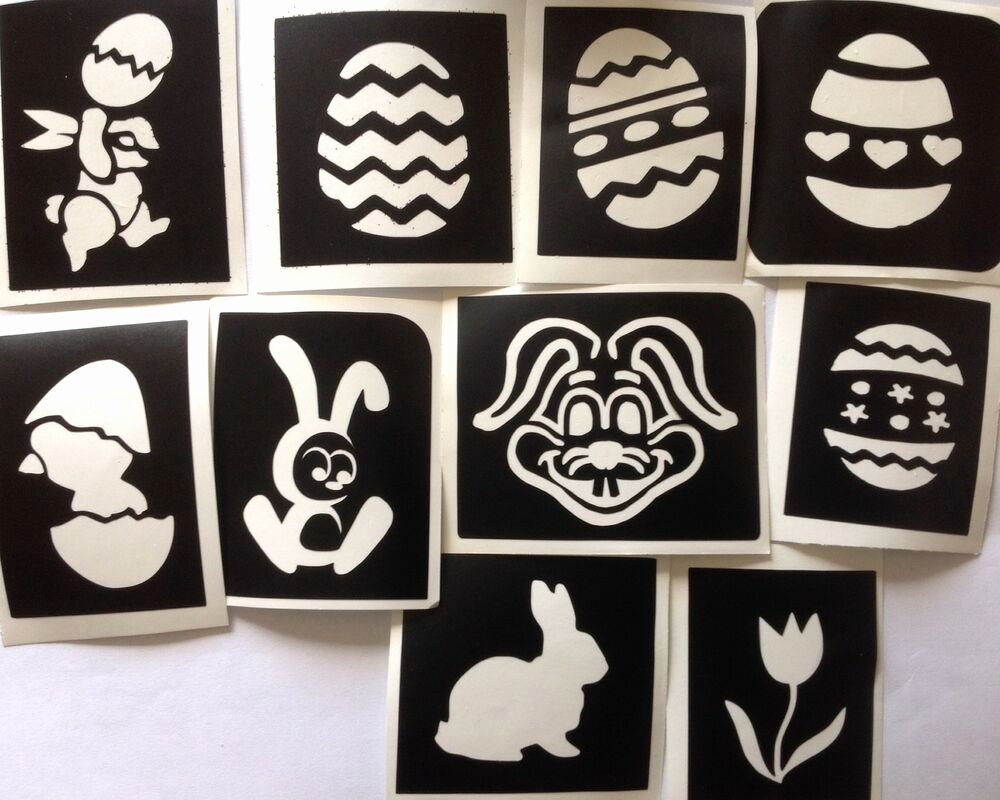 Stencil Templates for Painting New 10 X Easter Stencils 2 top Up Your Glitter Tattoo Kit Face