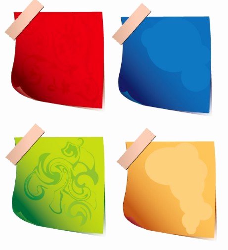 Sticky Notes Vector Lovely Free Set Vector Cartoon Sticky Notes for Kids 01 Titanui