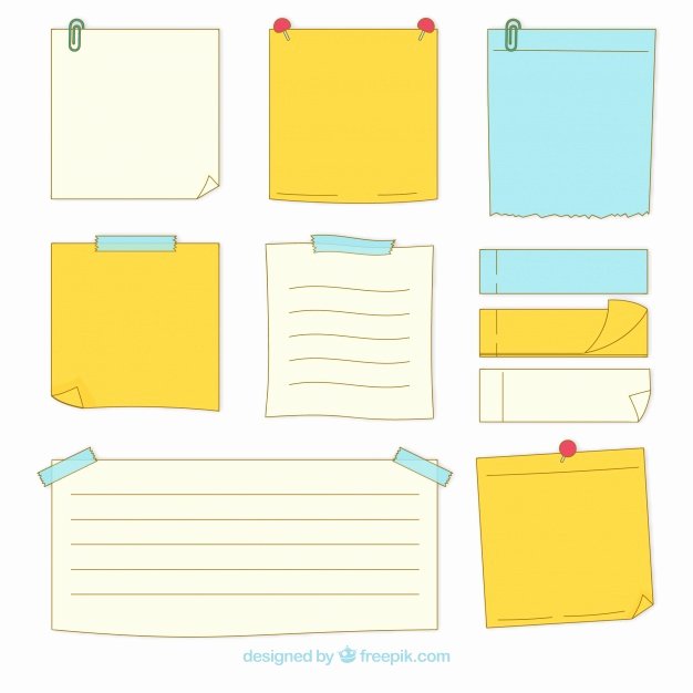 Sticky Notes Vector Luxury Pack Of Hand Drawn Sticky Notes Vector