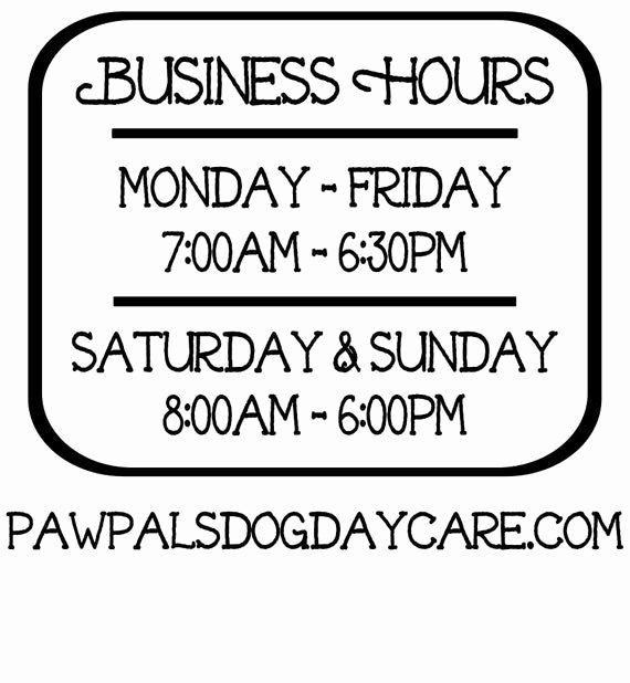 Store Hours Sign Template Beautiful Business Hours Vinyl Decal Store Hours Open Hours