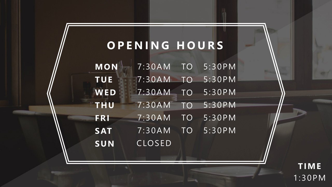 Store Hours Sign Template Best Of Powerpoint Business Hours Template • Presentationpoint