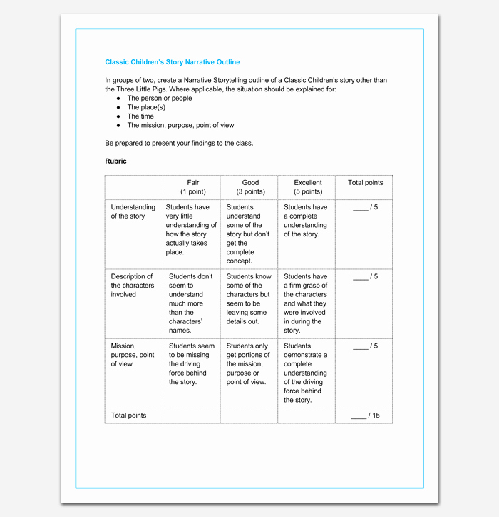 Story Book Template New Story Outline Template 15 for Word and Pdf format