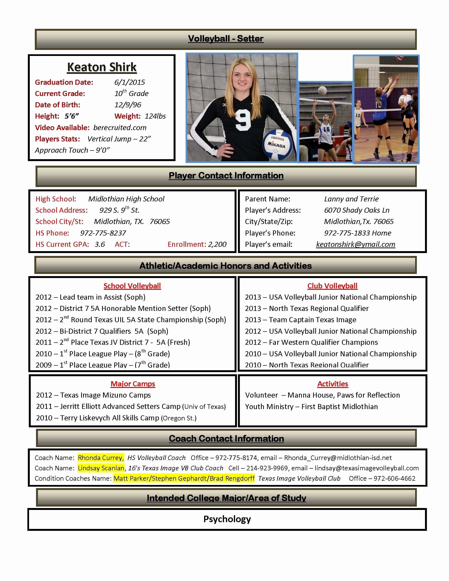 Student athlete Resume Example Best Of 30 Basic Student athlete Resume Jv O – Resume Samples