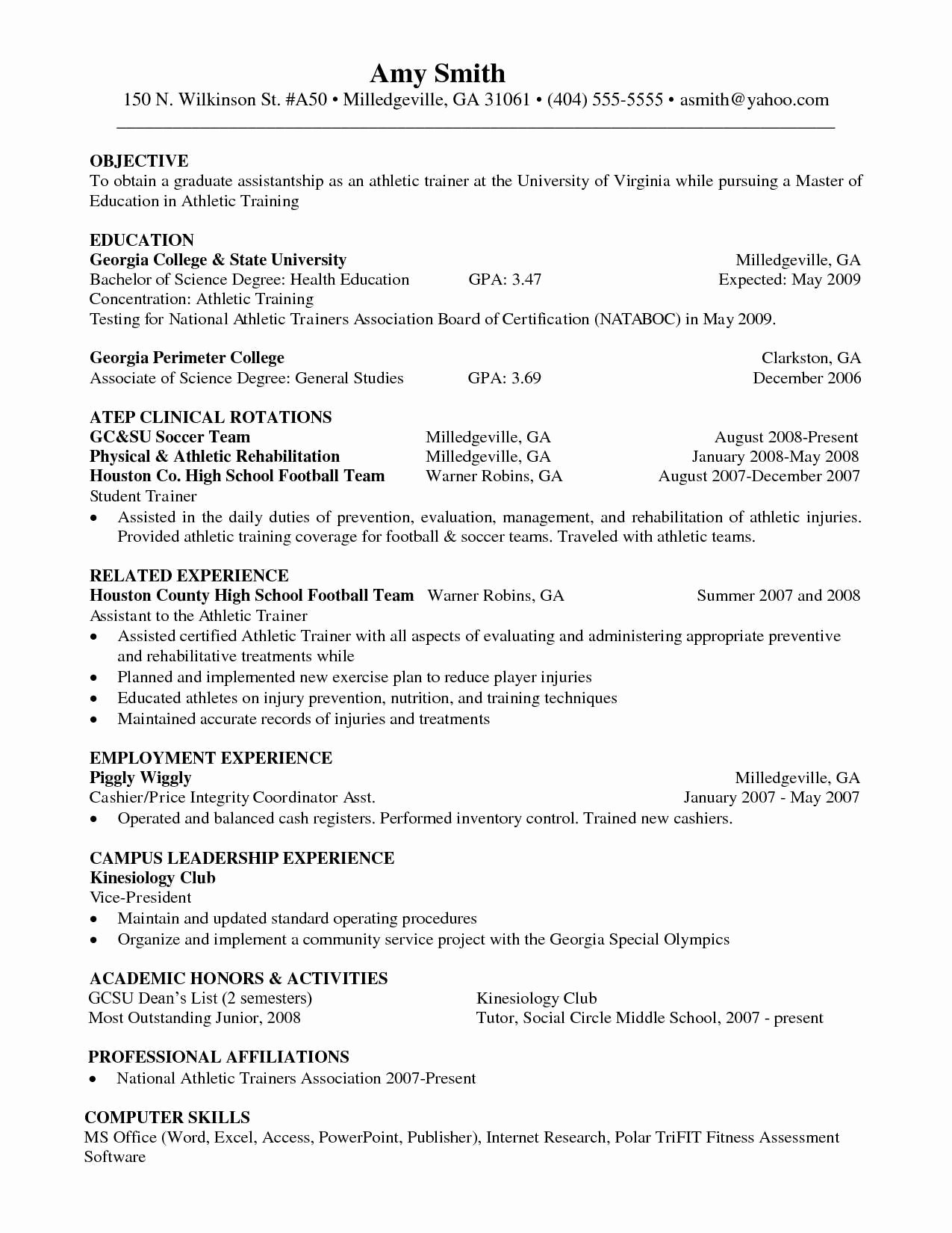 Student athlete Resume Example Inspirational 36 Exclusive College athlete Resume at O – Resume