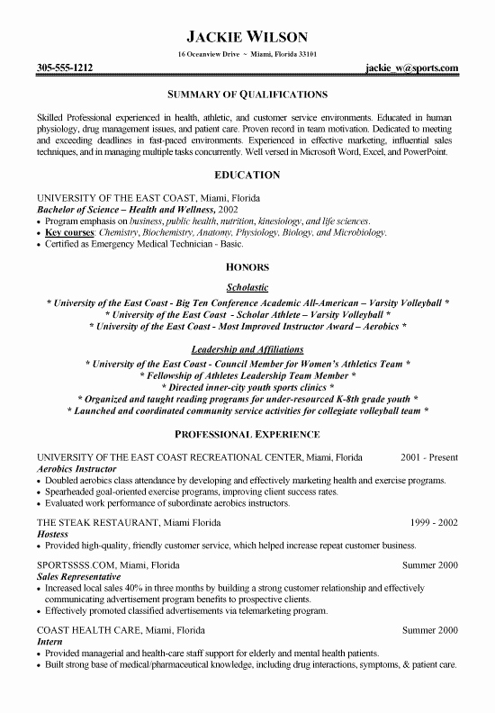 Student athlete Resume Example Luxury Student athlete Resume Template