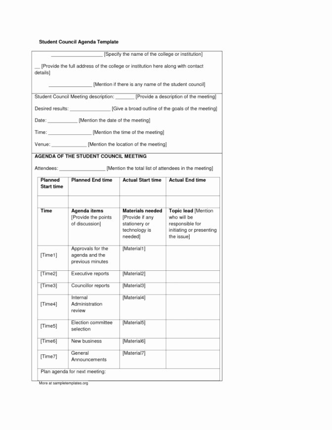 Student Council Minutes Template Best Of Student Council Contract Template