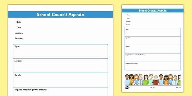 Student Council Minutes Template Fresh School Council Meeting Agenda Template