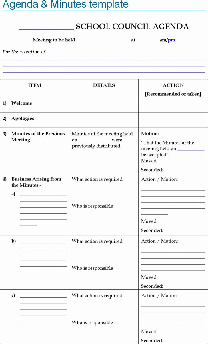 Student Council Minutes Template Inspirational 17 Minute Template Free Download