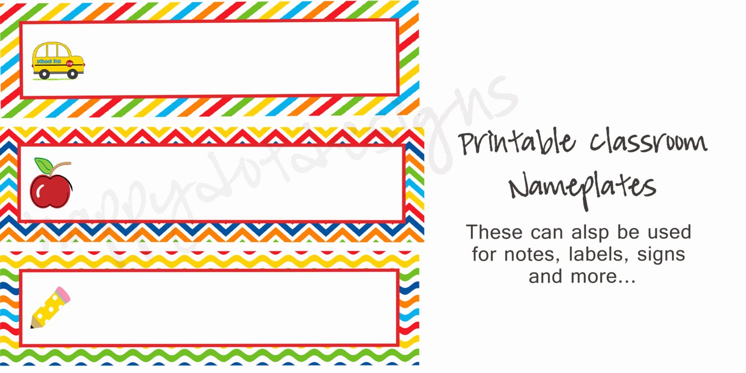 Student Desk Name Plates Templates Awesome Printable Rainbow School Desk Name Plates Name Cards for