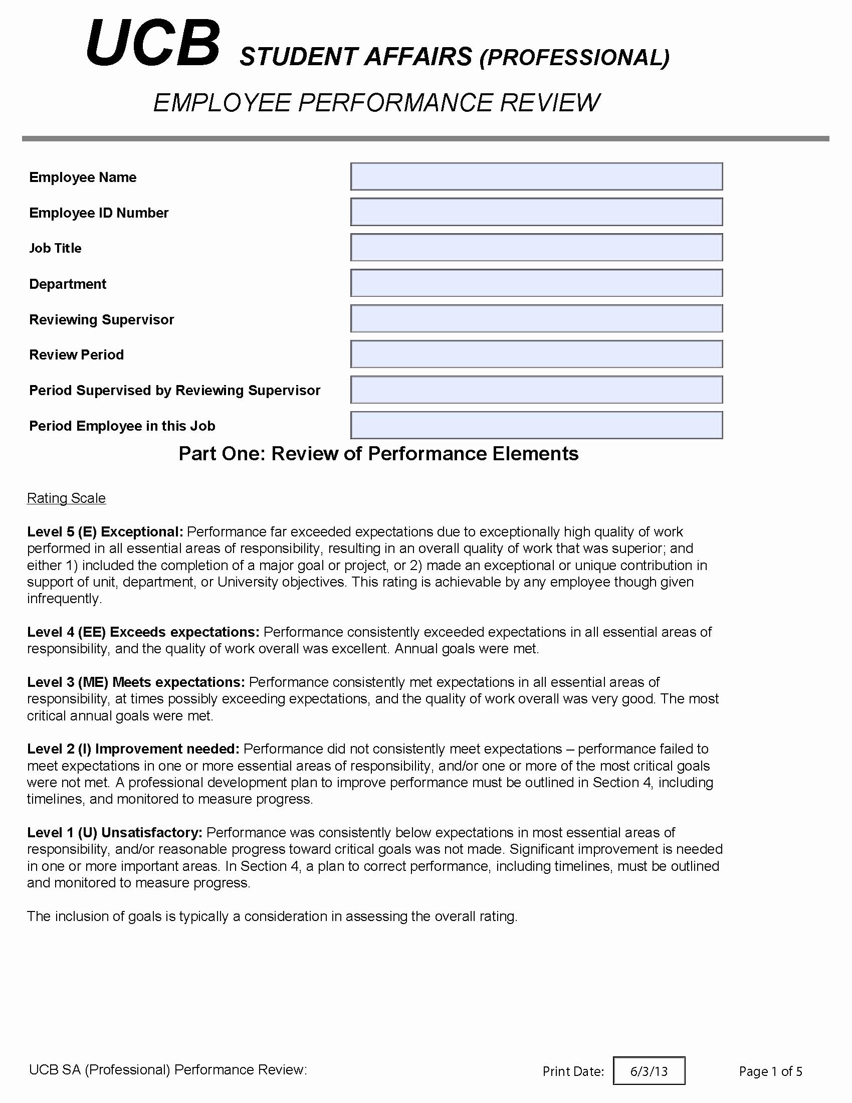 Student Performance Evaluation Examples Elegant Hr Performance Evaluation forms