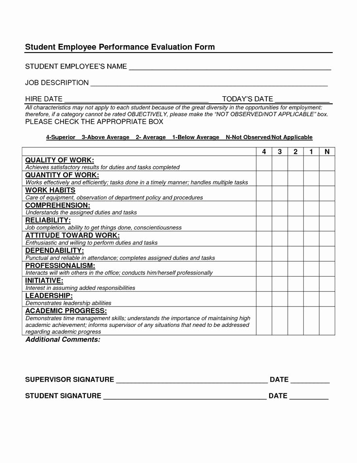 Student Performance Evaluation form New 31 Best Images About Video Evaluation Rubric and form