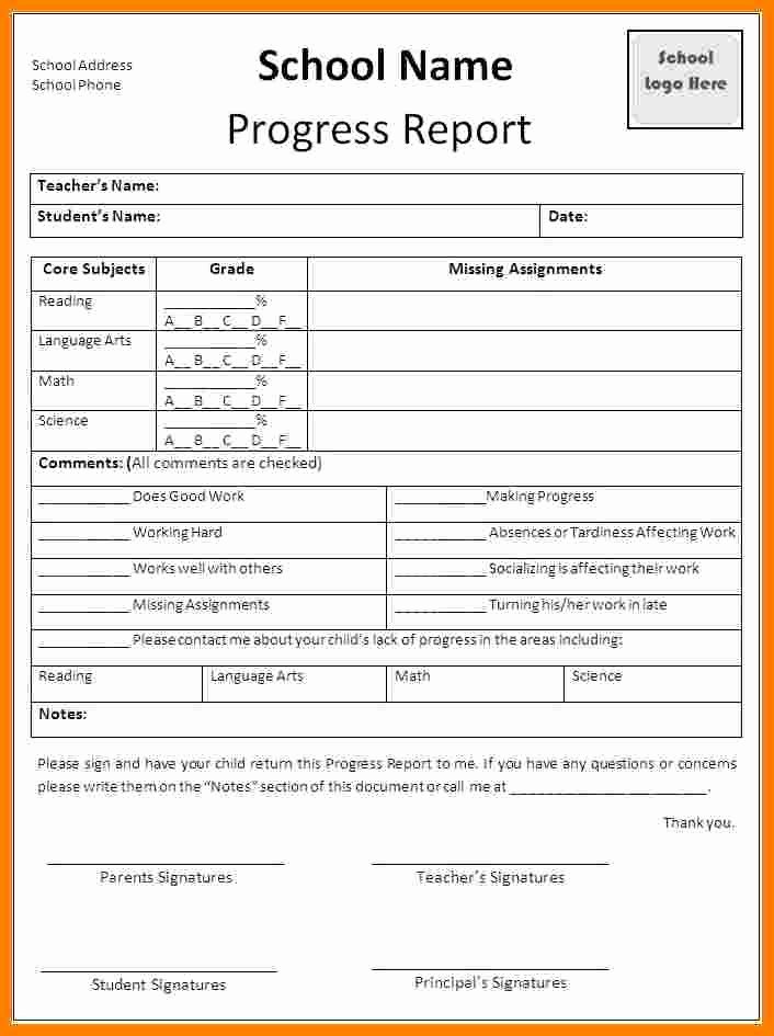 Student Progress Report Template Word Awesome 7 Student Progress Report Template