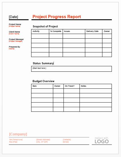 Student Progress Report Template Word Fresh Project Progress Report Template Fice