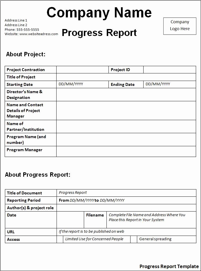 Student Progress Report Template Word Fresh Report Templates