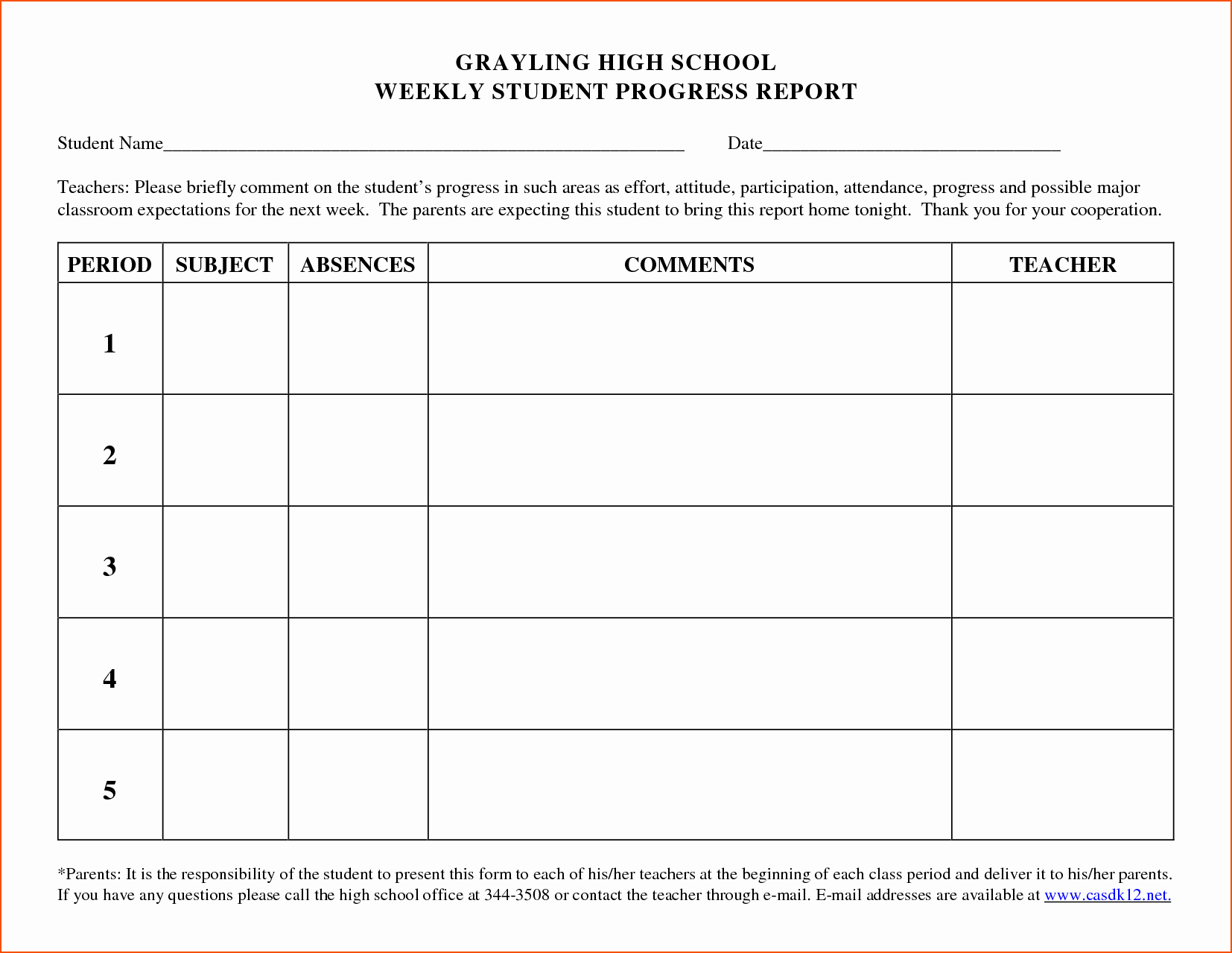 Student Progress Report Template Word Inspirational 5 Student Progress Report Template Bookletemplate