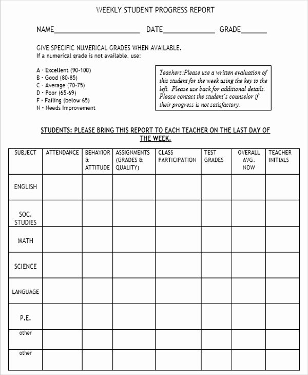 Student Progress Report Template Word Lovely 29 Weekly Report Templates In Word