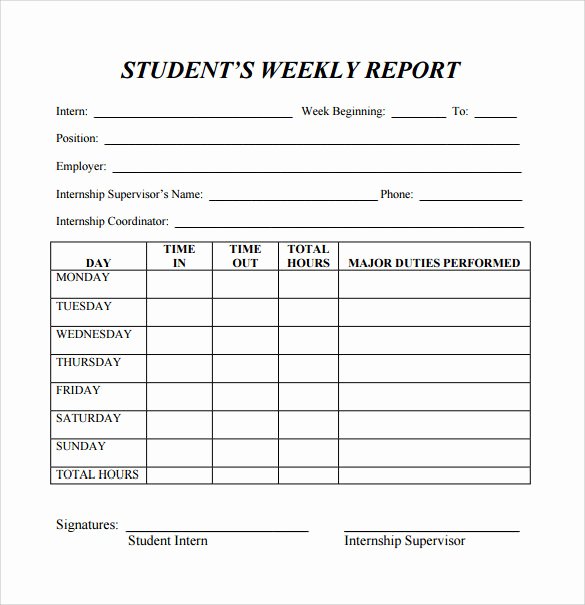 Student Progress Report Template Word Luxury 26 Sample Weekly Report Templates Docs Pdf Word Pages