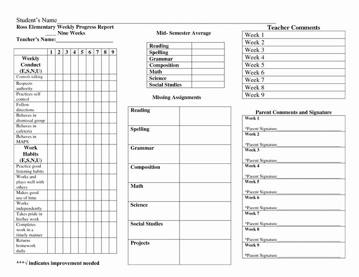 Student Progress Report Template Word Unique 14 Best Images About Progress Reports On Pinterest