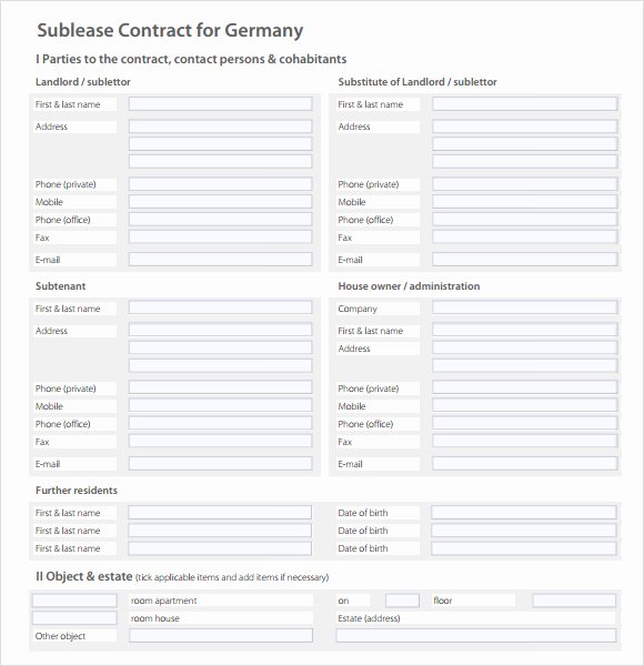 Sublease Template Free Beautiful 7 Sublease Agreement Samples