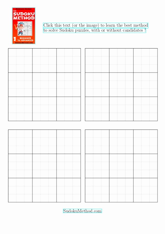 Sudoku Grid Template Luxury Sudoku Blank Grids 4 Per Page