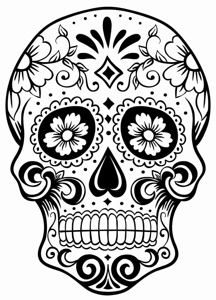 Sugar Skull Outline Awesome 17 Best Ideas About Candy Skulls On Pinterest