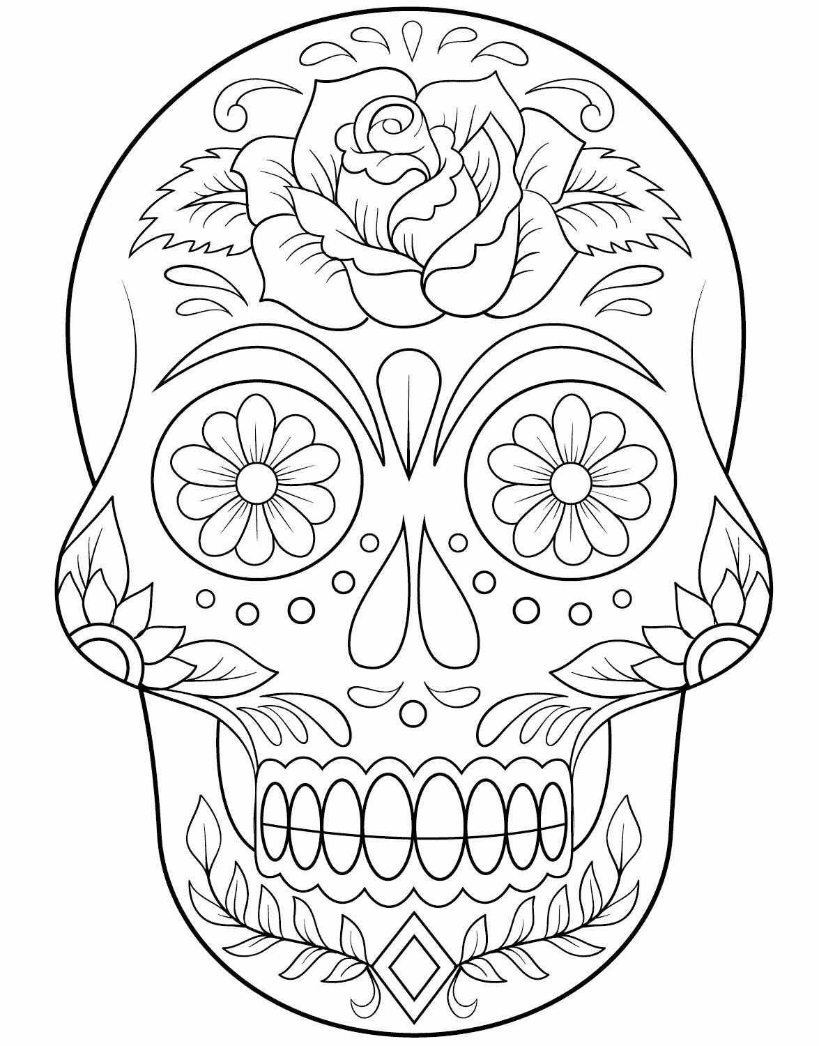 Sugar Skull Outline Awesome Calavera Outline Getting Crafty
