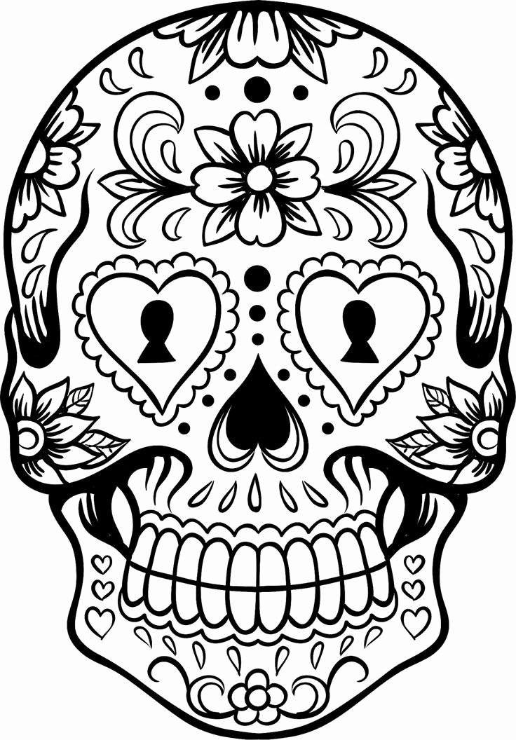 Sugar Skull Outline Awesome Sugar Skull Version 6 Wall Vinyl Decal Sticker Art Graphic