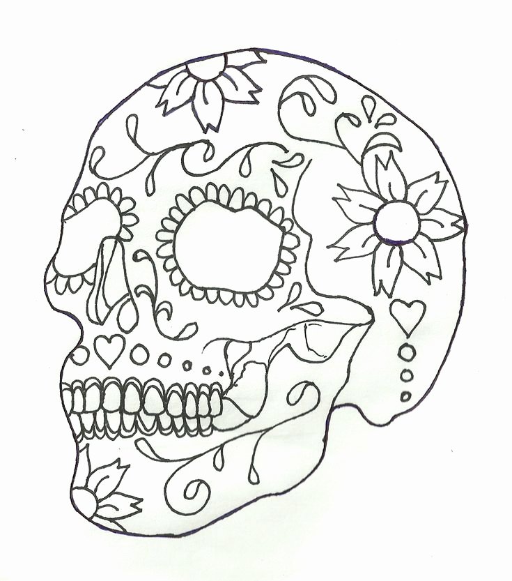 Sugar Skull Outline Luxury Outline Sketch [sugar Skull Design]