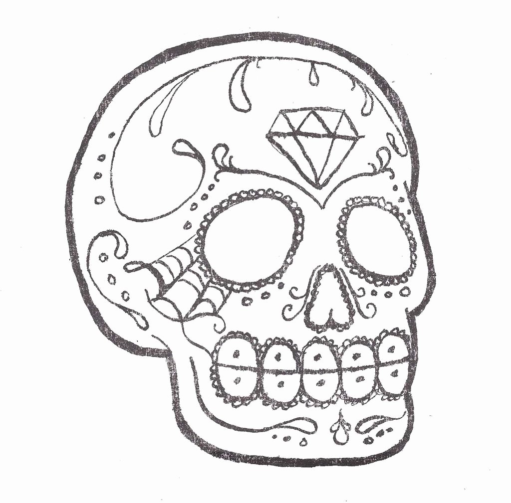 Sugar Skull Outline Luxury Sugar Skull Outline