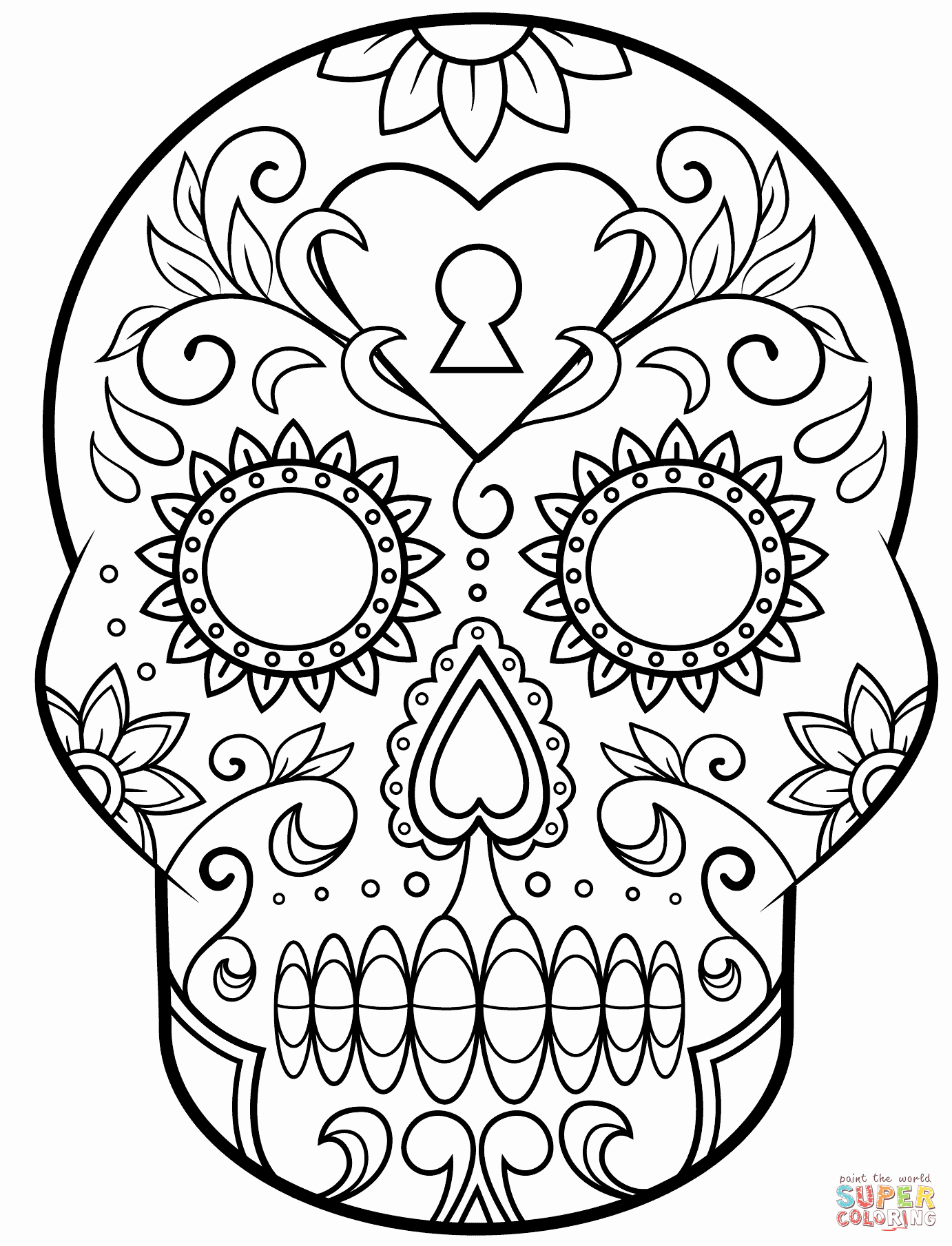 Sugar Skull Outlines Best Of Day Of the Dead Sugar Skull Coloring Page