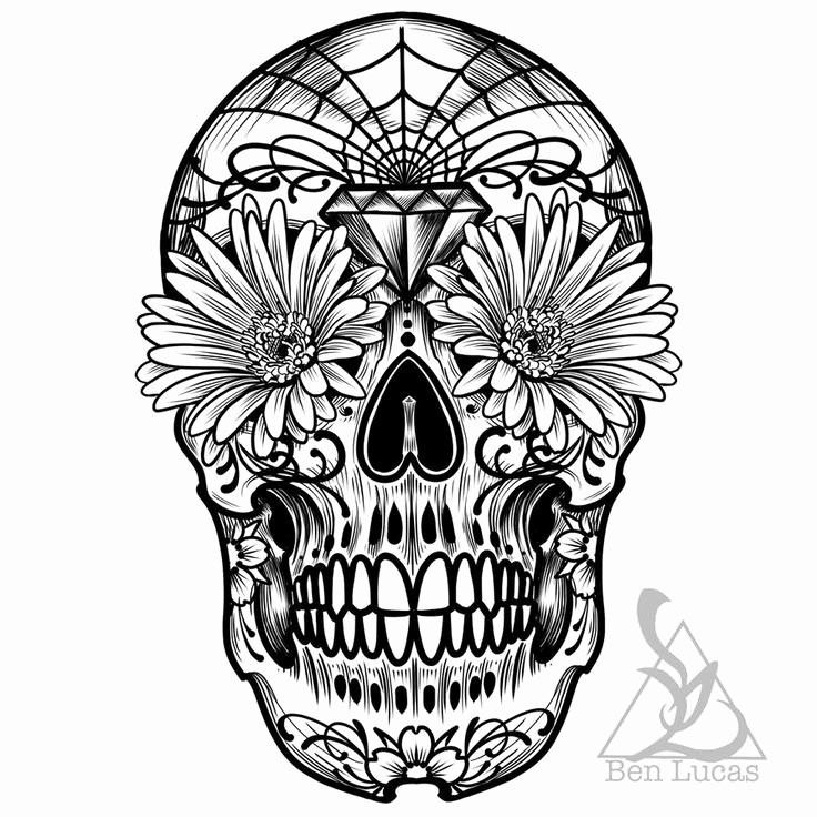 Sugar Skull Outlines Lovely 17 Best Images About Everybody Needs A Skull On Pinterest