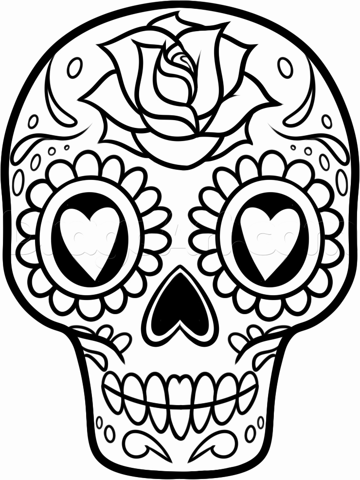 Sugar Skull Outlines Luxury How to Draw A Sugar Skull Easy Step by Step Skulls Pop