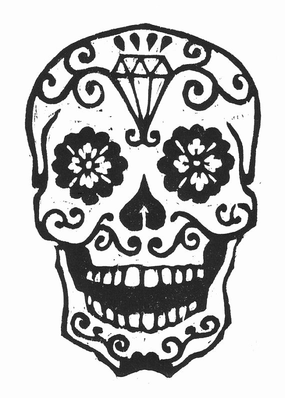 Sugar Skull Pumpkin Carving Stencils Lovely Sugar Skull Woodcut by Librarianartist On Etsy $20 00