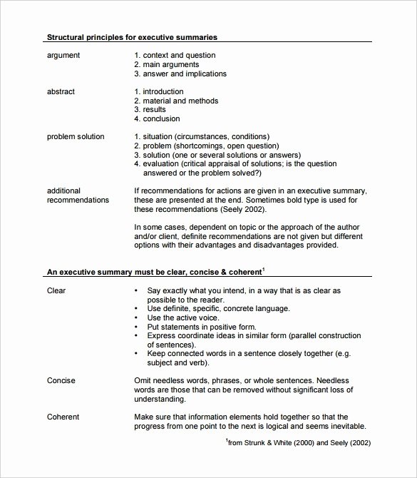 Summary Document Template Inspirational 43 Free Executive Summary Templates In Word Excel Pdf