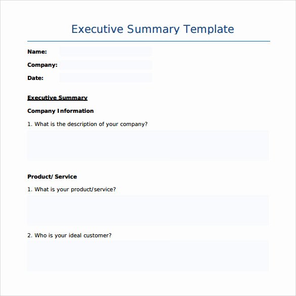 Summary Document Template Unique Sample Executive Summary Template 7 Free Documents In