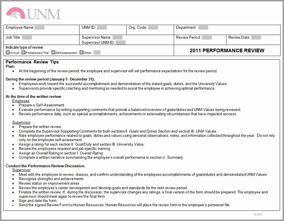 Summary Of Performance Examples Elegant Training Unm Human Resources