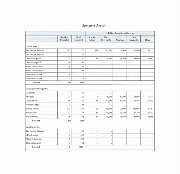 Summary Report format Awesome Sample Professional Summary Template 8 Free Documents